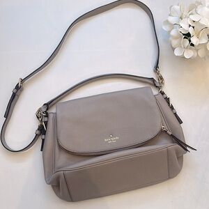 Kate Spade Taupe Vegan Leather Boerum Place Devin Pebbled Shoulder Handb…